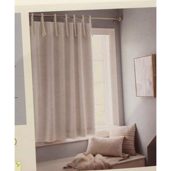 Threshold 50"x63" Blackout Aruba Tie-Top Curtain Panel Off-White 068032036* - Picture 1 of 12